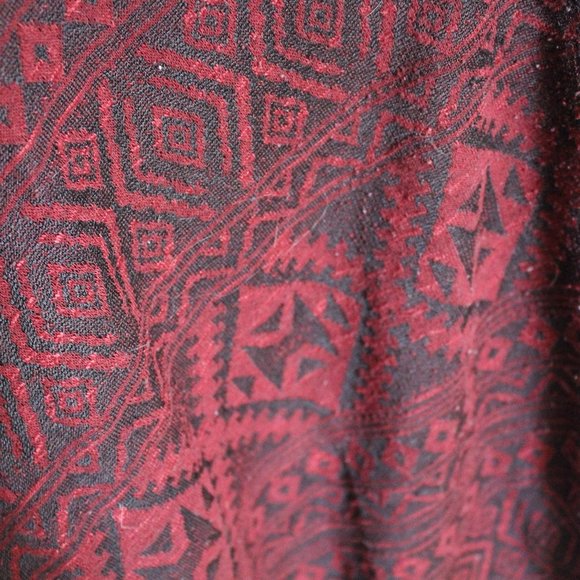 Black and Burgundy Aztec Print Cardigan - Picture 3 of 7